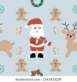 Seamless pattern of Christmas, Gift box, other Vector graphics.