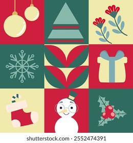 Seamless pattern of Christmas, Gift box, other Vector graphics.