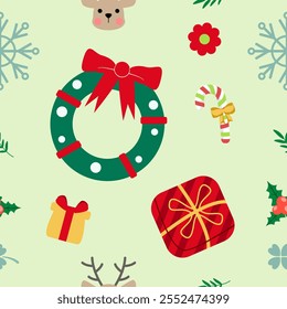 Patrón inconsútil de Navidades, caja de regalo, otros gráficos del Vector.