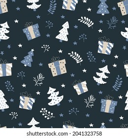 seamless pattern with christmas gifts