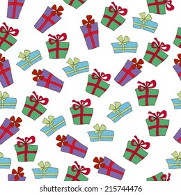 seamless pattern with Christmas gifts