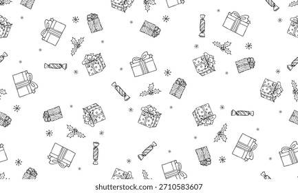 seamless pattern with christmas gifts