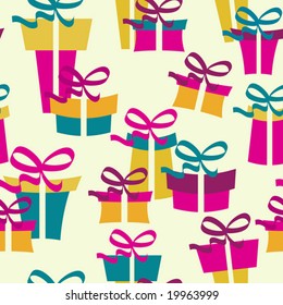 Seamless pattern from christmas gifts (can be repeated and scaled in any size)