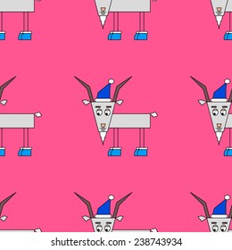 seamless pattern with christmas goat