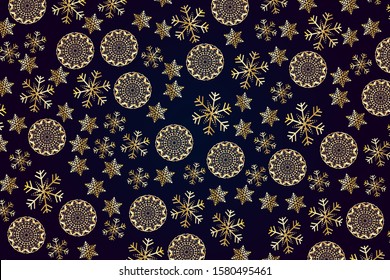 Seamless pattern for Christmas with gold elements Christmas. Beautiful pattern for a luxurious gift wrapping paper, t-shirts, greeting cards 2020