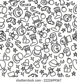 Seamless Pattern Christmas, hand drawn and easy to use, made using a flat design style