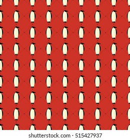 seamless pattern christmas holidays penguin vector on red background wallpaper textile diamond