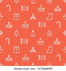 Seamless pattern with Christmas icons
