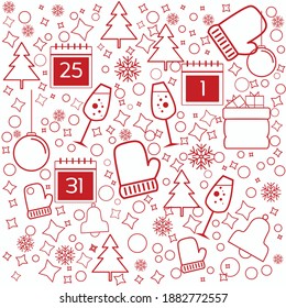 seamless pattern with christmas icons