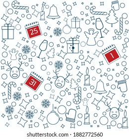 nahtloses Muster mit Weihnachtsbildern