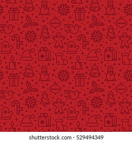 Seamless pattern of Christmas icons.