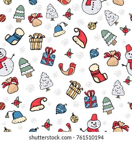 Seamless pattern with christmas icons