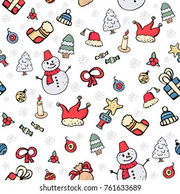 Seamless pattern with christmas icons