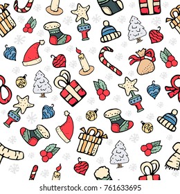 Seamless pattern with christmas icons