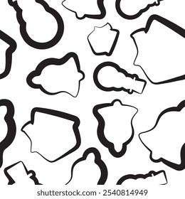 seamless pattern with Christmas icons namely snowmen, gingerbread houses and Christmas bells