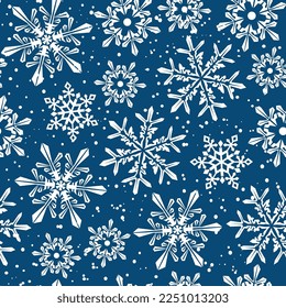 Patrón sin fisuras de helado navideño con fondo azul - diseño vectorial navideño 
