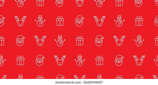 Seamless Pattern of Christmas Illustrations Background Design