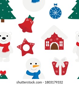 Seamless pattern Christmas image elements vector illustration