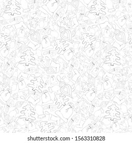 
Seamless pattern with Christmas items.