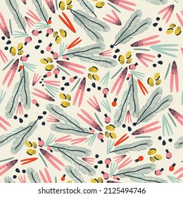 Seamless pattern with Christmas mood. New Year background, illustration, print in vector