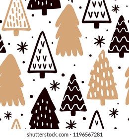 Seamless pattern. Christmas and New Year background. Vector illustration.