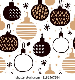 Seamless pattern. Christmas and New Year background. Vector illustration.