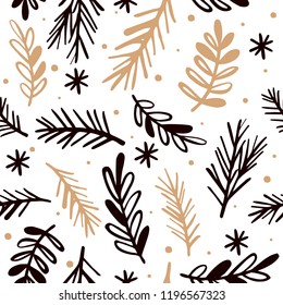 Seamless pattern. Christmas and New Year background. Vector illustration.