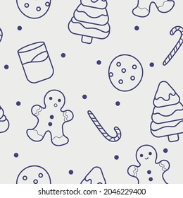 Nahtlose Muster zu Weihnachten oder Neujahr. Schönes Muster für luxuriöse Geschenkpapier, T-Shirts, Grußkarten 2022, Boxen. handgezeichnet