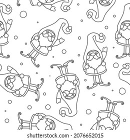 seamless pattern with Christmas and New Year doll for textiles, textures and simple backgrounds. Vector design.
