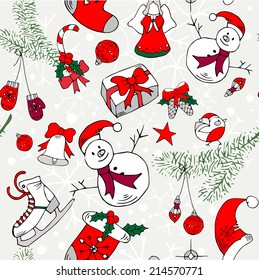 Seamless pattern, Christmas, New Year, vector