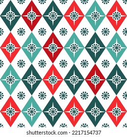 Seamless pattern for Christmas and New Year decorations. Background for banner, wallpaper, wrapping paper or fabric. Flat design vector illustration.