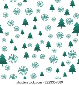 Seamless pattern with Christmas and New Year symbols. Doodle vector illustration for banner, wallpaper, wrapping paper or fabric.