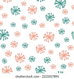 Seamless pattern with Christmas and New Year symbols. Doodle vector illustration for banner, wallpaper, wrapping paper or fabric.