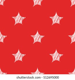 Seamless pattern for Christmas and New Year. Sketch stars on a red background.