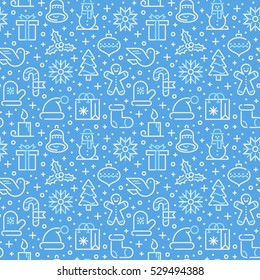 Seamless pattern for Christmas and New Year events.