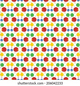 Seamless pattern of Christmas, New Year's balls