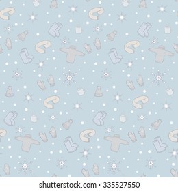 Seamless pattern with christmas objects. Romantic pattern for your design with christmas mood.
