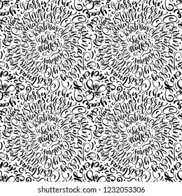 Seamless pattern for Christmas on a white background with flourish vector xmas elements of calligraphy. Beautiful pattern for a luxurious gift wrapping paper, t-shirts, greeting cards.