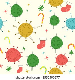 Seamless pattern for Christmas on a white background with gold elements Christmas. Beautiful pattern for a luxurious gift wrapping paper, t-shirts, greeting cards 2020