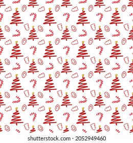 Seamless pattern for Christmas on a white background with gold elements Christmas. Beautiful pattern for a luxurious gift wrapping paper, t-shirts, greeting cards.