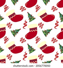 Patrón sin foco para Navidad con fondo blanco con elementos dorados Navidad. Patrón hermoso para un papel de regalo de lujo, camisetas, tarjetas de felicitación