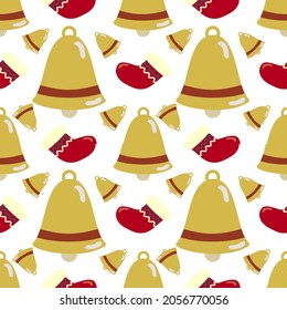 Seamless pattern for Christmas on a white background with gold elements Christmas. Beautiful pattern for a luxurious gift wrapping paper, t-shirts, greeting cards