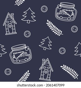 Seamless pattern for Christmas on a white background with new year elements Christmas. Beautiful pattern for a luxurious gift wrapping paper, t-shirts, greeting cards