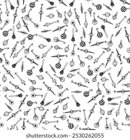 Seamless pattern for Christmas on a white background with elements Christmas. Beautiful pattern for a luxurious gift wrapping paper, t-shirts, greeting cards.