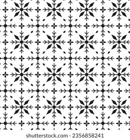 Seamless pattern, Christmas ornament in black and white