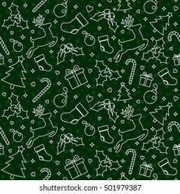 Seamless Pattern with Christmas Ornament, Vector illustration for Happy New Year and Merry Christmas Background Wallpaper