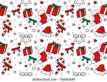Seamless pattern of Christmas ornament, for wrapping paper and Christmas background