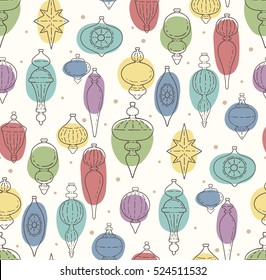 Seamless pattern with christmas ornaments