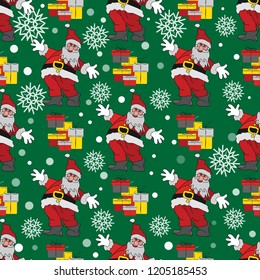 Seamless pattern for Christmas packaging, textiles,  holiday symbols illustration
