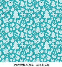 seamless pattern with Christmas paraphernalia. 